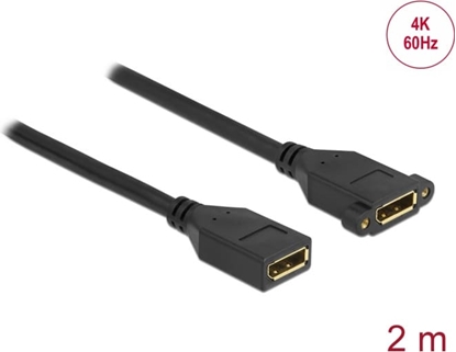 Изображение Delock DisplayPort 1.2 cable female to female panel-mount 4K 60 Hz 2 m