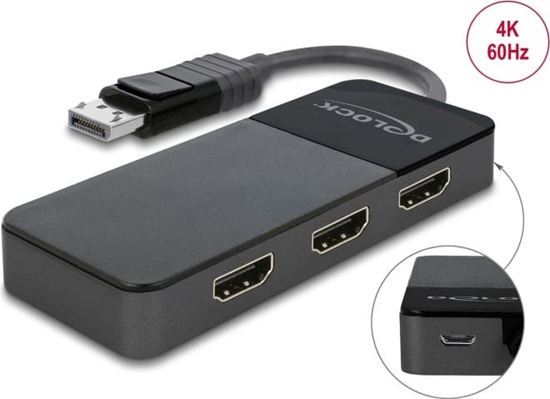 Изображение Delock DisplayPort 1.4 Splitter 1 x DisplayPort to 3 x HDMI MST