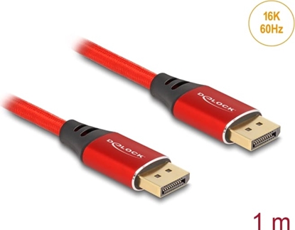 Изображение Delock DisplayPort Cable 16K 60 Hz 1 m red metal