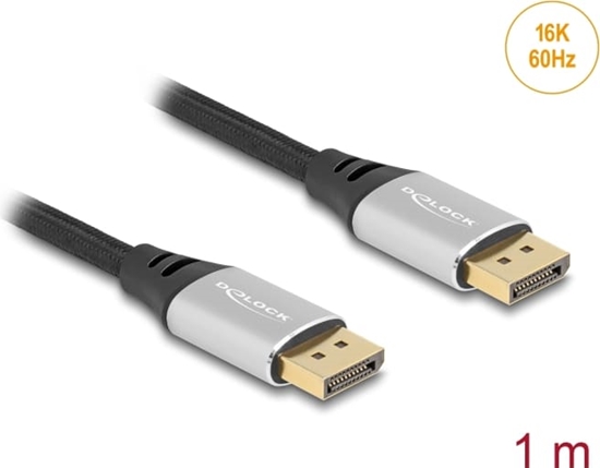 Изображение Delock DisplayPort Cable 16K 60 Hz 1 m silver metal