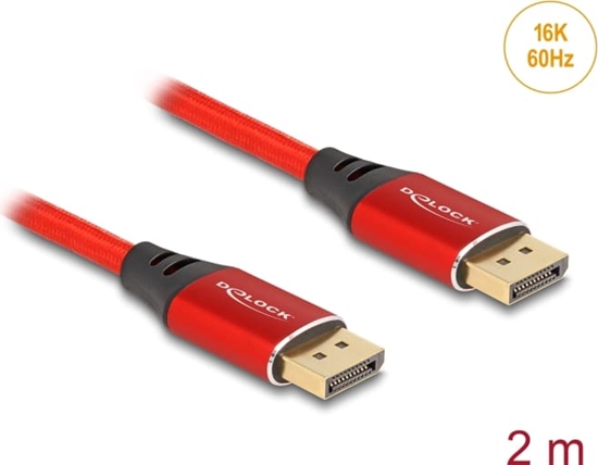 Изображение Delock DisplayPort Cable 16K 60 Hz 2 m red metal