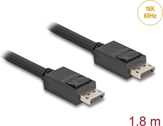 Изображение Delock DisplayPort cable 16K 60 Hz 80 Gbps 1.8 m