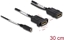 Picture of Delock DisplayPort Cable 4K 60 Hz with DC feed 2.1 x 5.5 mm 0.30 m panel-mount