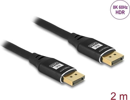 Picture of Delock DisplayPort Cable 8K 60 Hz 2 m black metal