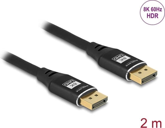 Picture of Delock DisplayPort Cable 8K 60 Hz 2 m black metal