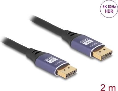 Изображение Delock DisplayPort Cable 8K 60 Hz 2 m lila metal
