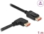 Изображение Delock DisplayPort cable male straight to male 90° right angled 8K 60 Hz 1 m