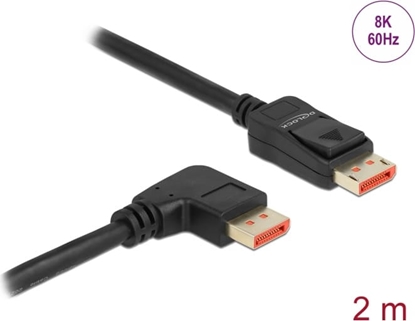 Изображение Delock DisplayPort cable male straight to male 90° right angled 8K 60 Hz 2 m