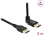 Picture of Delock DisplayPort cable male straight to male 90° upwards angled 8K 60 Hz 3 m without latch