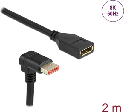 Изображение Delock DisplayPort extension cable male 90° downwards angled to female 8K 60 Hz 2 m