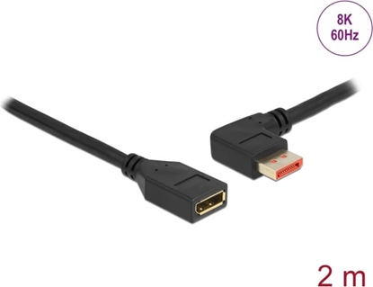 Изображение Delock DisplayPort extension cable male 90° left angled to female 8K 60 Hz 2 m