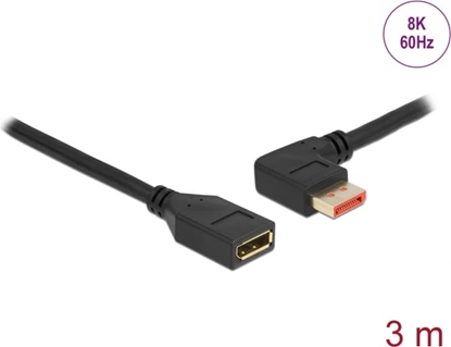 Изображение Delock DisplayPort extension cable male 90° left angled to female 8K 60 Hz 3 m