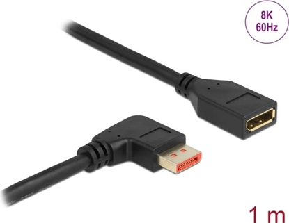 Изображение Delock DisplayPort extension cable male 90° right angled to female 8K 60 Hz 1 m