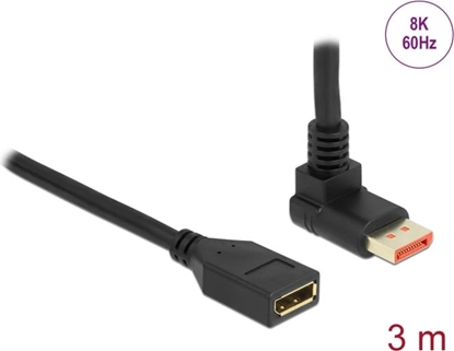 Изображение Delock DisplayPort extension cable male 90° upwards angled to female 8K 60 Hz 3 m