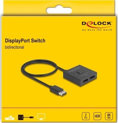 Изображение Delock DisplayPort Switch 2 to 1 bidirectional 8K
