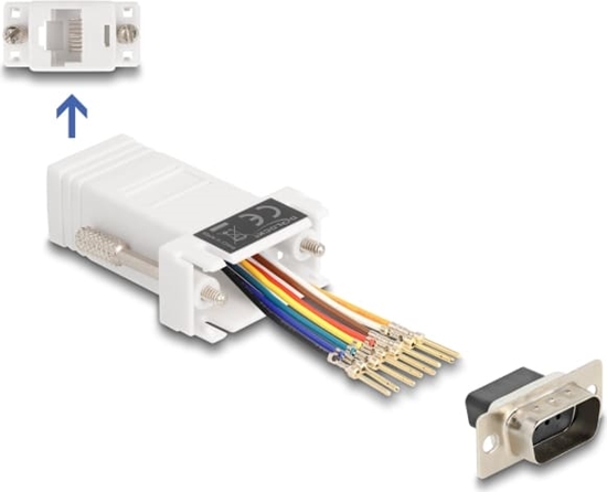 Изображение Delock D-Sub 9 pin male to RJ45 female Assembly Kit white