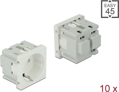 Изображение Delock Easy 45 Grounded Power Socket 45 x 45 mm 10 pieces