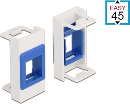 Изображение Delock Easy 45 Module Keystone Holder 22.5 x 45 mm, white / blue