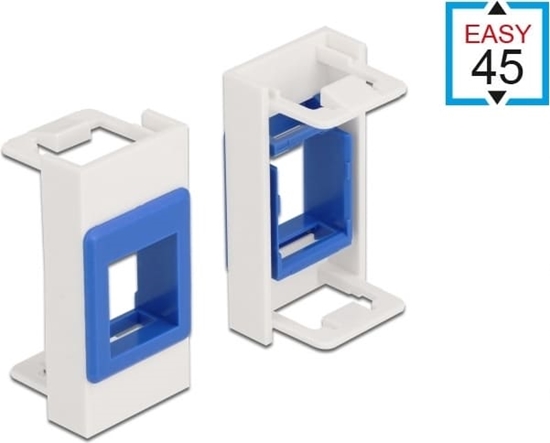 Изображение Delock Easy 45 Module Keystone Holder 22.5 x 45 mm, white / blue