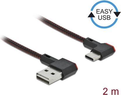 Изображение Delock EASY-USB 2.0 Cable Type-A male to USB Type-C™ male angled left / right 2 m black