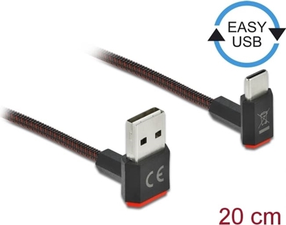 Picture of Delock EASY-USB 2.0 Cable Type-A male to USB Type-C™ male angled up / down 0.2 m black