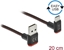 Изображение Delock EASY-USB 2.0 Cable Type-A male to USB Type-C™ male angled up / down 0.2 m black