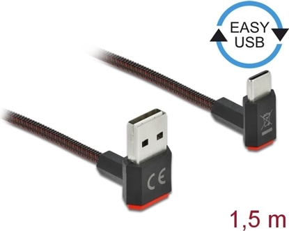Изображение Delock EASY-USB 2.0 Cable Type-A male to USB Type-C™ male angled up / down 1.5 m black
