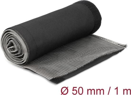 Изображение Delock EMI Shielding braided sleeve with hook-and-loop fastener heat resistant 1 m x 50 mm black