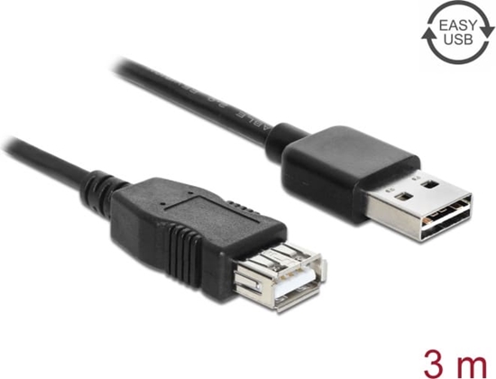 Изображение Delock Extension cable EASY-USB 2.0 Type-A male > USB 2.0 Type-A female black 3 m