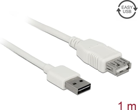 Изображение Delock Extension cable EASY-USB 2.0 Type-A male > USB 2.0 Type-A female white 1 m