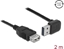Picture of Delock Extension cable EASY-USB 2.0 Type-A male angled up / down > USB 2.0 Type-A female black 2 m