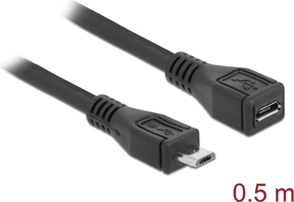 Изображение Delock Extension cable USB 2.0 type Micro-B male > USB 2.0 type Micro-B female 0.5 m