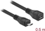 Изображение Delock Extension cable USB 2.0 type Micro-B male > USB 2.0 type Micro-B female 0.5 m