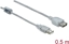 Изображение Delock Extension cable USB 2.0 Type-A male > USB 2.0 Type-A female 0.5 m transparent