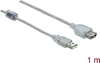 Изображение Delock Extension cable USB 2.0 Type-A male > USB 2.0 Type-A female 1 m transparent