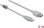 Picture of Delock Extension cable USB 2.0 Type-A male > USB 2.0 Type-A female 2 m transparent