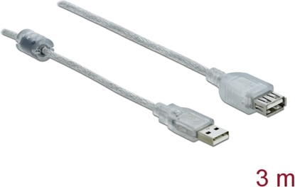 Изображение Delock Extension cable USB 2.0 Type-A male > USB 2.0 Type-A female 3 m transparent
