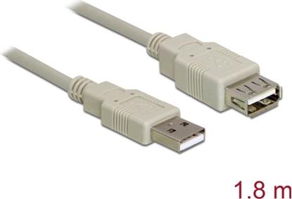Изображение Delock Extension cable USB 2.0 Type-A male to USB 2.0 Type-A female 1.8 m grey