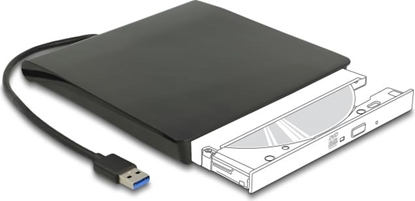Изображение Delock External Enclosure for 5.25″ Slim SATA Drives 12.7 mm to SuperSpeed USB 5 Gbps Type-A male
