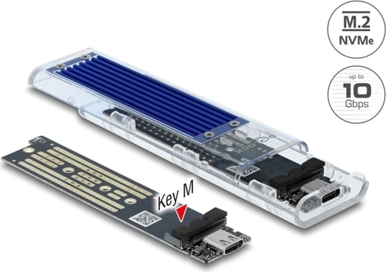 Изображение Delock External Enclosure for M.2 NVME PCIe SSD with USB Type-C™ female transparent