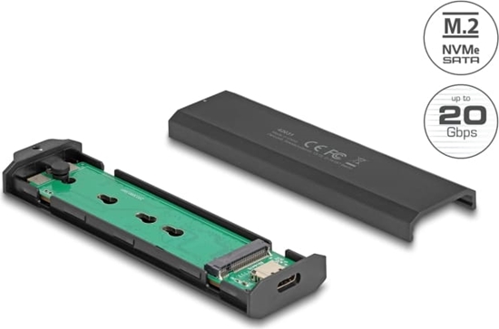 Изображение Delock External USB Type-C™ 20 Gbps Combo Enclosure for M.2 NVMe PCIe or SATA SSD - tool free