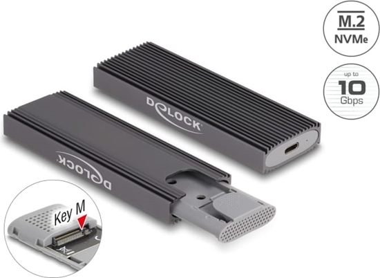 Изображение Delock External USB Type-C™ Combo Enclosure for M.2 NVMe PCIe or SATA SSD - tool free