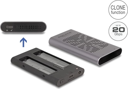 Изображение Delock External USB 20 Gbps Enclosure for 2 x M.2 NVMe PCIe SSD with USB Type-C™ female and Clone function