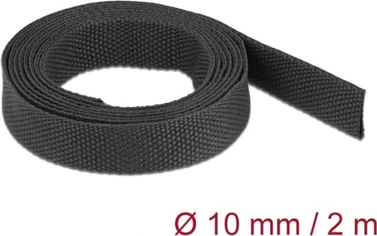 Изображение Delock Fabric heat shrink tube 2 m x 10 mm shrinkage ratio 2:1 black