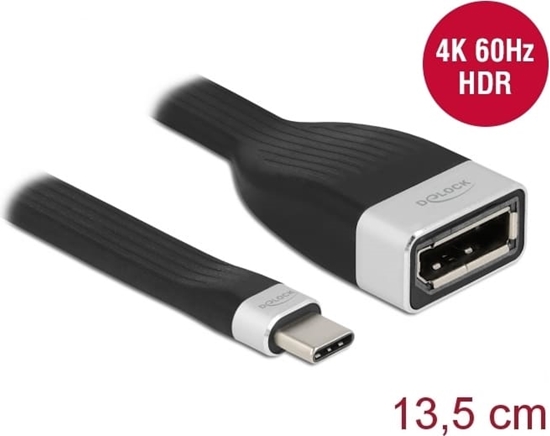 Изображение Delock FPC Flat Ribbon Cable USB Type-C™ to DisplayPort (DP Alt Mode) 4K 60 Hz 13.5 cm