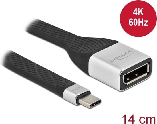 Изображение Delock FPC Flat Ribbon Cable USB Type-C™ to DisplayPort (DP Alt Mode) 4K 60 Hz 14 cm