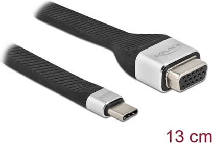 Изображение Delock FPC Flat Ribbon Cable USB Type-C™ to VGA (DP Alt Mode) 13 cm