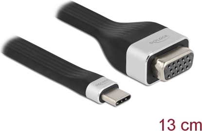 Изображение Delock FPC Flat Ribbon Cable USB Type-C™ to VGA (DP Alt Mode) 13 cm