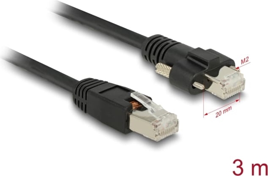 Изображение Delock GigE Camera Cable RJ45 plug to RJ45 plug with screws Cat.6 S/FTP 3 m