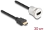 Изображение Delock HDMI built-in female 8K 60 Hz with cable plug 30 cm aluminium